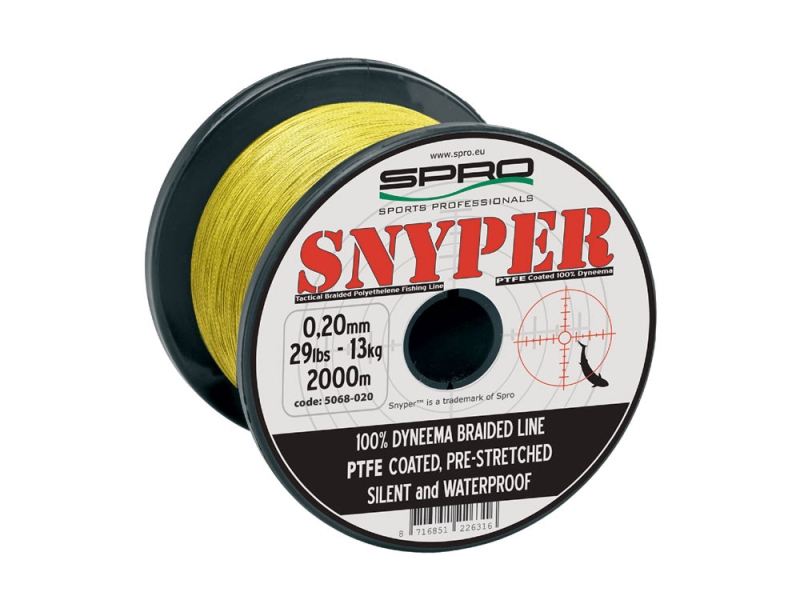 SPRO Splétaná šňůra Snyper Braid Yellow 2000 m 0.25 mm 40 Lbs