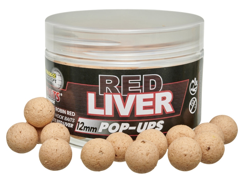 STARBAITS Plovoucí Boilies Pop Up 50 g Red Liver