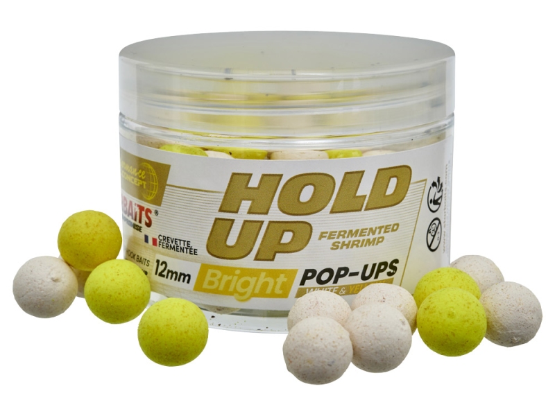 STARBAITS Plovoucí Boilies Bright Pop Up 50 g Hold Up Fermented Shrimp