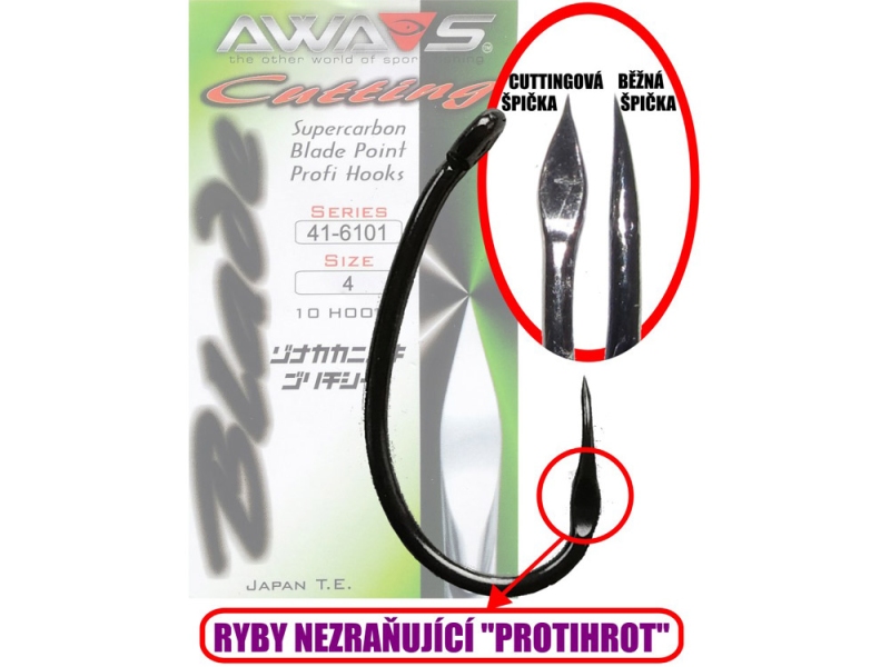 AWA-SHIMA Háček Cutting Blade 6101 Black Nickel 10 ks