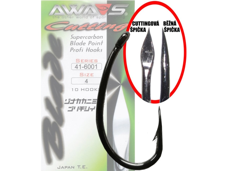 AWA-SHIMA Háček Cutting Blade 6001 Black Nickel 10 ks