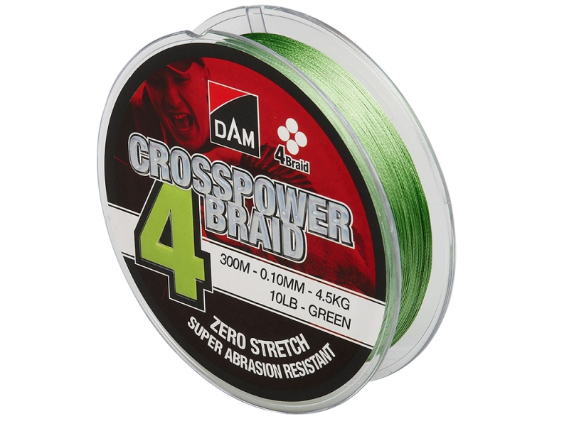 DAM Splétaná šňůra Crosspower 4-Braid Green 300 m