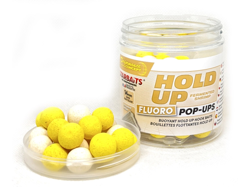 STARBAITS Plovoucí Boilie PROBIOTIC Hold Up Fluo Fermented Shrimp 14 mm 80 g