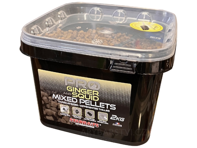 STARBAITS Pelety PROBIOTIC Ginger Squid Pellets Mixed 2 kg