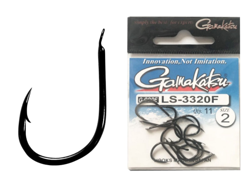 GAMAKATSU Háček LS-3320F New Label Hooks Black 12 ks Vel.4
