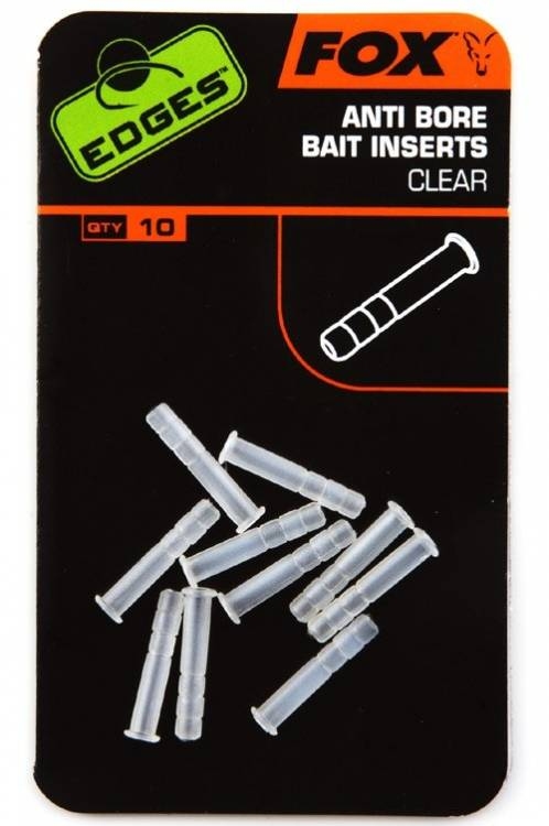 FOX Vsuvky do boilie Edges Anti Bore Bait Inserts Clear 10ks