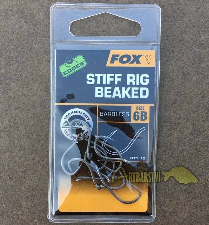 FOX Háček Edges Armapoint Stiff Rig Beaked Barbless