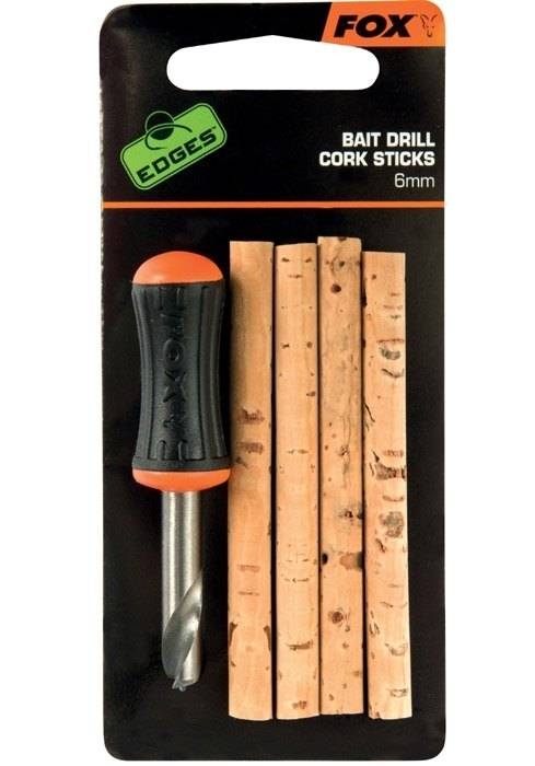 FOX Edges Drill Cork Stick Set 6 mm Korkové Válečky 4 ks s Vrtáčkem