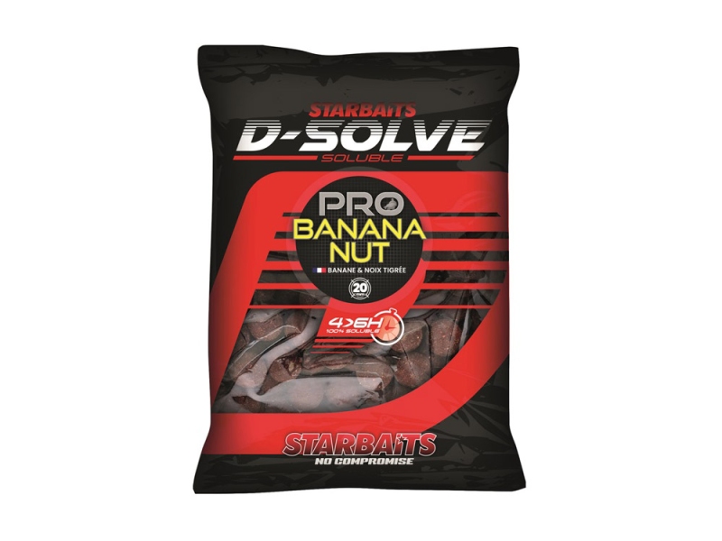 STARBAITS Rozpustné boilie D-Solve Boilies Pro Banana Nut 2.5kg 20mm