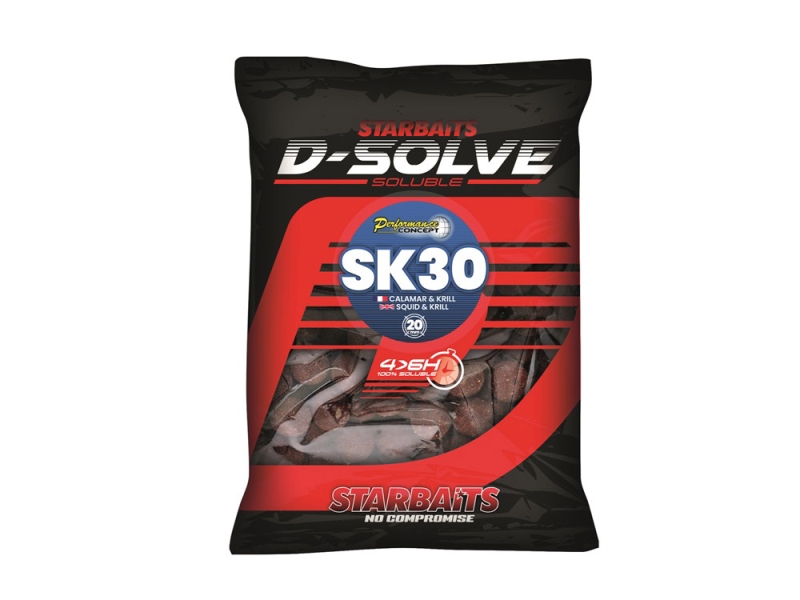STARBAITS Rozpustné boilie D-Solve Boilies SK30 2.5kg 20mm