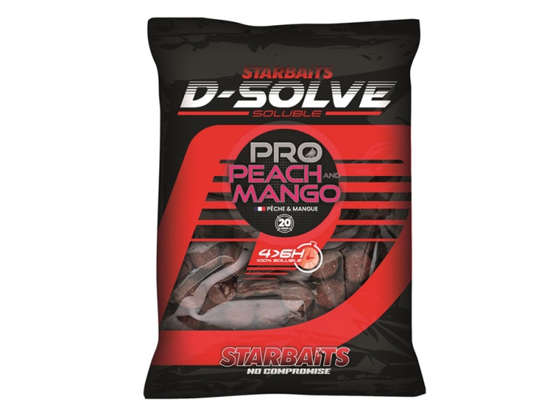 STARBAITS Rozpustné boilie D-Solve Boilies Pro Peach Mango 2.5kg 20mm
