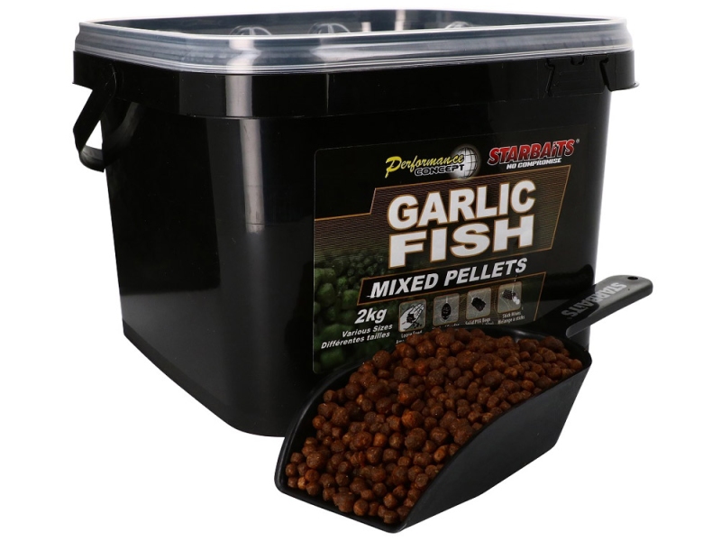 STARBAITS Pelety CONCEPT Garlic Fish Pellets Mixed 2 kg
