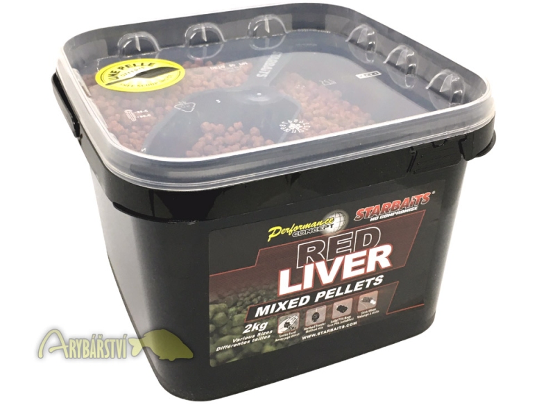 STARBAITS Pelety CONCEPT Red Liver Pellets Mixed 2 kg