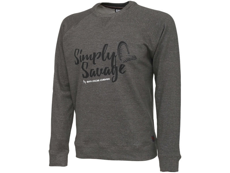 SAVAGE GEAR Mikina Simply Savage Sweater Melange Grey