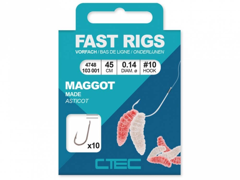 SPRO Návazec na červy C-TEC Fast Rigs Maggot 45 cm 10 ks
