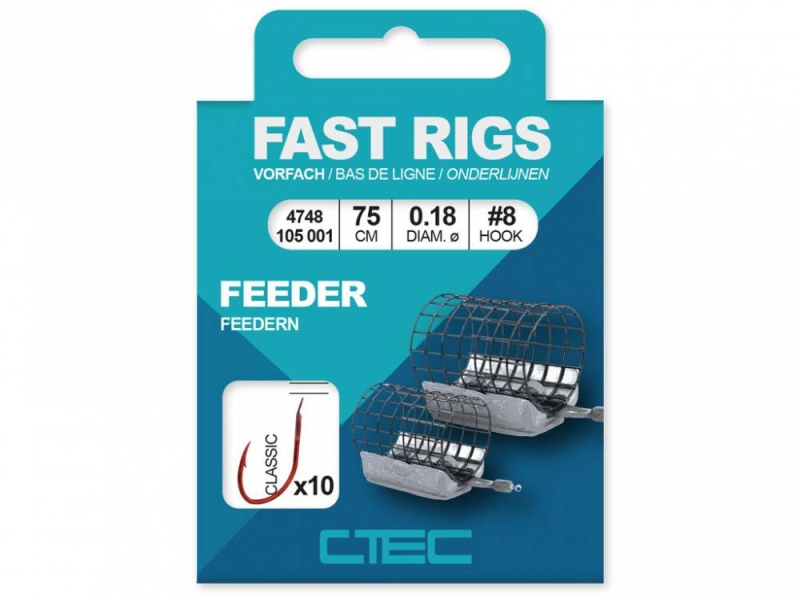 SPRO Feederový návazec C-TEC Fast Rigs Classic Feeder 75 cm 10 ks
