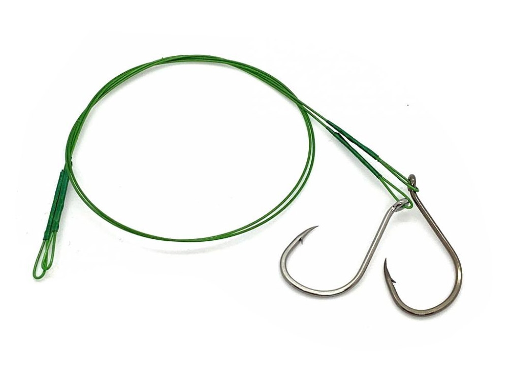 ALBASTAR Ocelové lanko 1x7 s jednoháčkem 2 ks