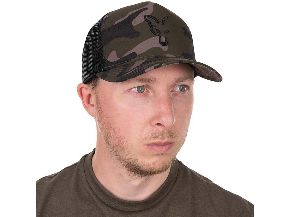 FOX Kšiltovka Black Camo Trucker Cap