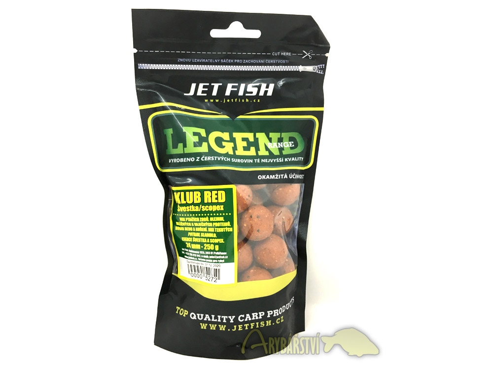 JET FISH Legend Range Boilie Klub Red Švestka Scopex