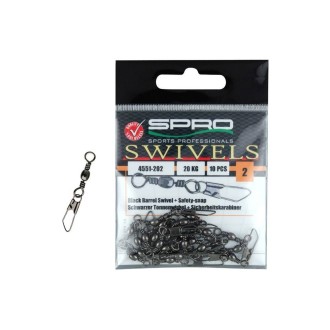 SPRO Obratlík s karabinkou Barrel Swivel + Safety Snap 10 ks