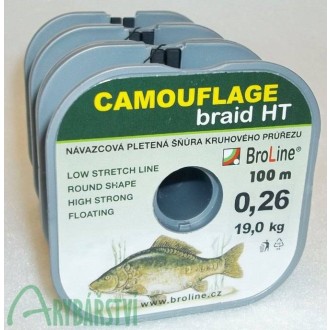 BROLINE Splétaná šňůra Camouflage 100m