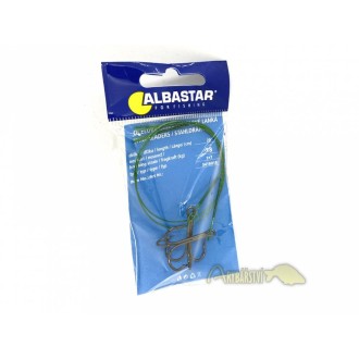 ALBASTAR Ocelové lanko 1x7 s trojháčkem 2 ks