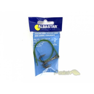 ALBASTAR Ocelové lanko 1x7 s trojháčkem 2 ks