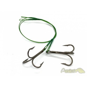 ALBASTAR Ocelové lanko 1x7 s trojháčkem 2 ks