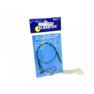 ALBASTAR Ocelové lanko 1x7 s jednoháčkem 2 ks