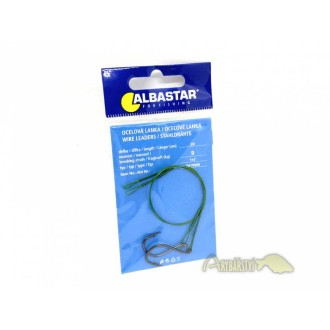ALBASTAR Ocelové lanko 1x7 s jednoháčkem 2 ks