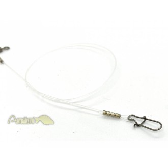 ALBASTAR Fluorocarbonový návazec s obratlíkem a karabinkou