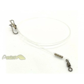 ALBASTAR Fluorocarbonový návazec s obratlíkem a karabinkou