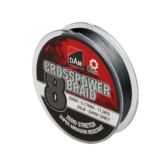 DAM Splétaná šňůra Crosspower 8-Braid Dark Grey 300 m