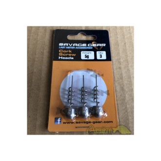 SAVAGE GEAR Jigová Hlavička Cork Screw Heads