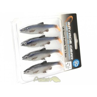 SAVAGE GEAR Gumová nástraha 3D LB Roach Paddletail 7.5 cm 4 ks