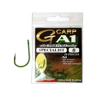 GAMAKATSU Háček G-Carp A1 Camouflage Green Coated Specialist