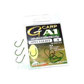 GAMAKATSU Háček G-Carp A1 Camouflage Green Coated Specialist