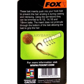 FOX Vsuvky do boilie Edges Anti Bore Bait Inserts Clear 10ks