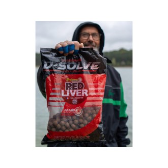 STARBAITS Rozpustné boilie D-Solve Boilies Red Liver 2.5kg 20mm
