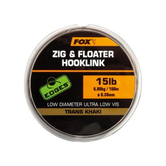 FOX Vlasec Edges Zig & Floater Hooklink 100 m 0.30 mm 15 Lb