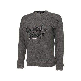 SAVAGE GEAR Mikina Simply Savage Sweater Melange Grey