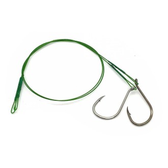 ALBASTAR Ocelové lanko 1x7 s jednoháčkem 2 ks