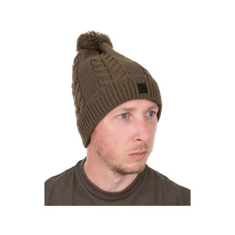 FOX Čepice Khaki Knitted Bobble Hat